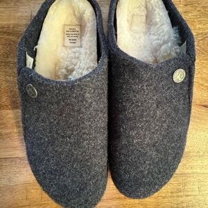 Birkenstock Gray Wool Slippers
